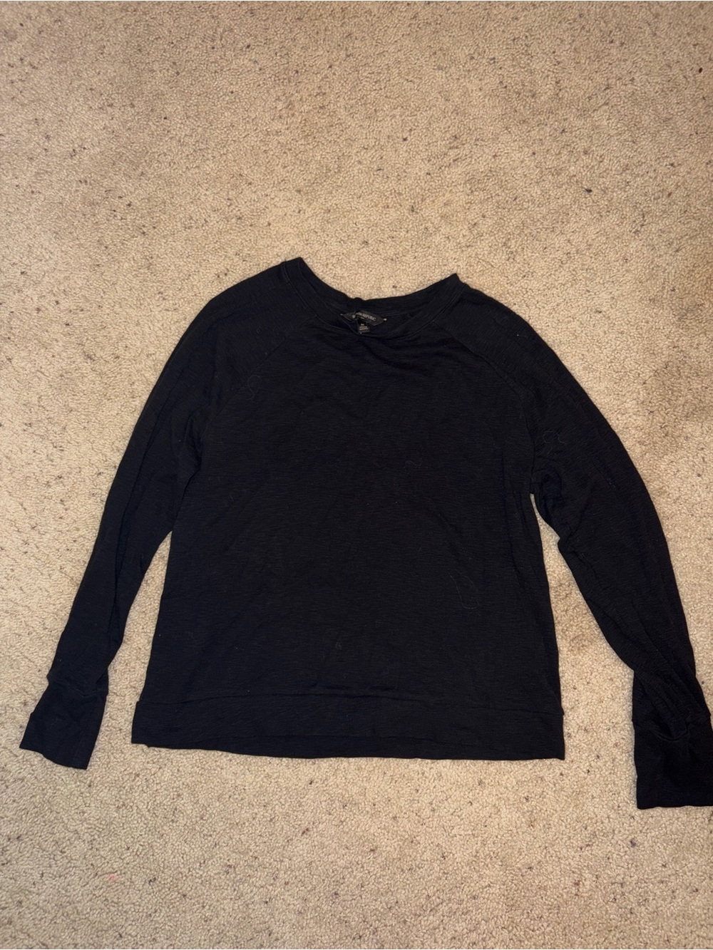 Banana Republic Women's Black Long-Sleeve Crewneck Top Size M